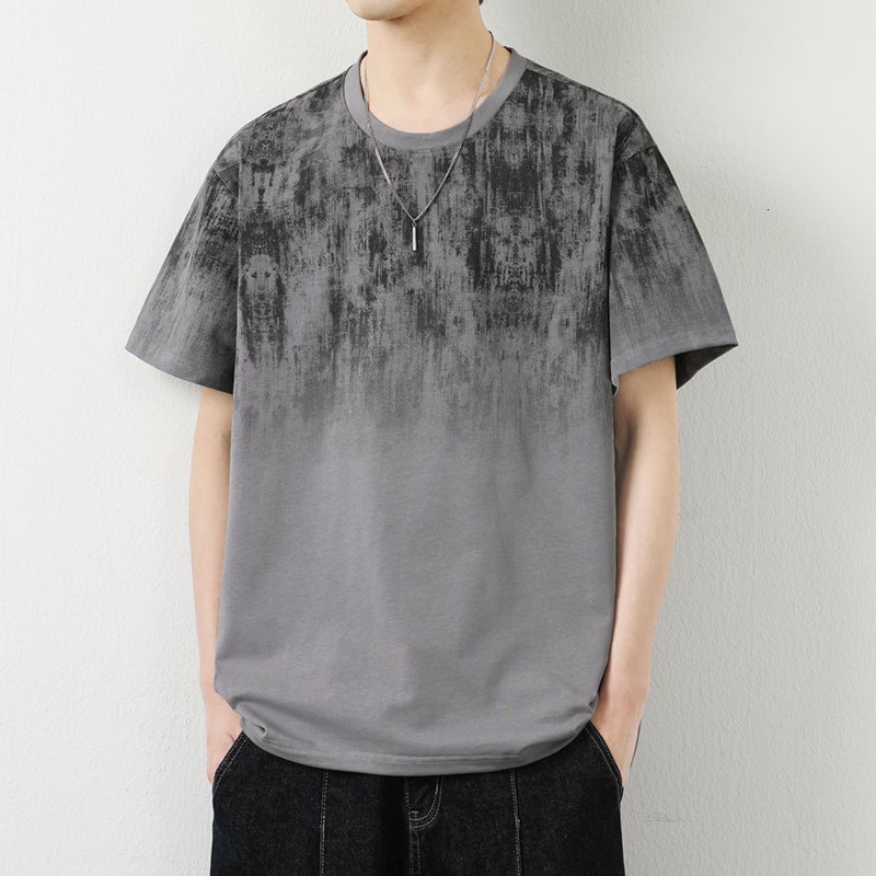 2024 New Summer Men's Trendy Loose Clothing Fashion Brand Student Short sleeved Top Round Neck 100% Pure Cotton T-shirt