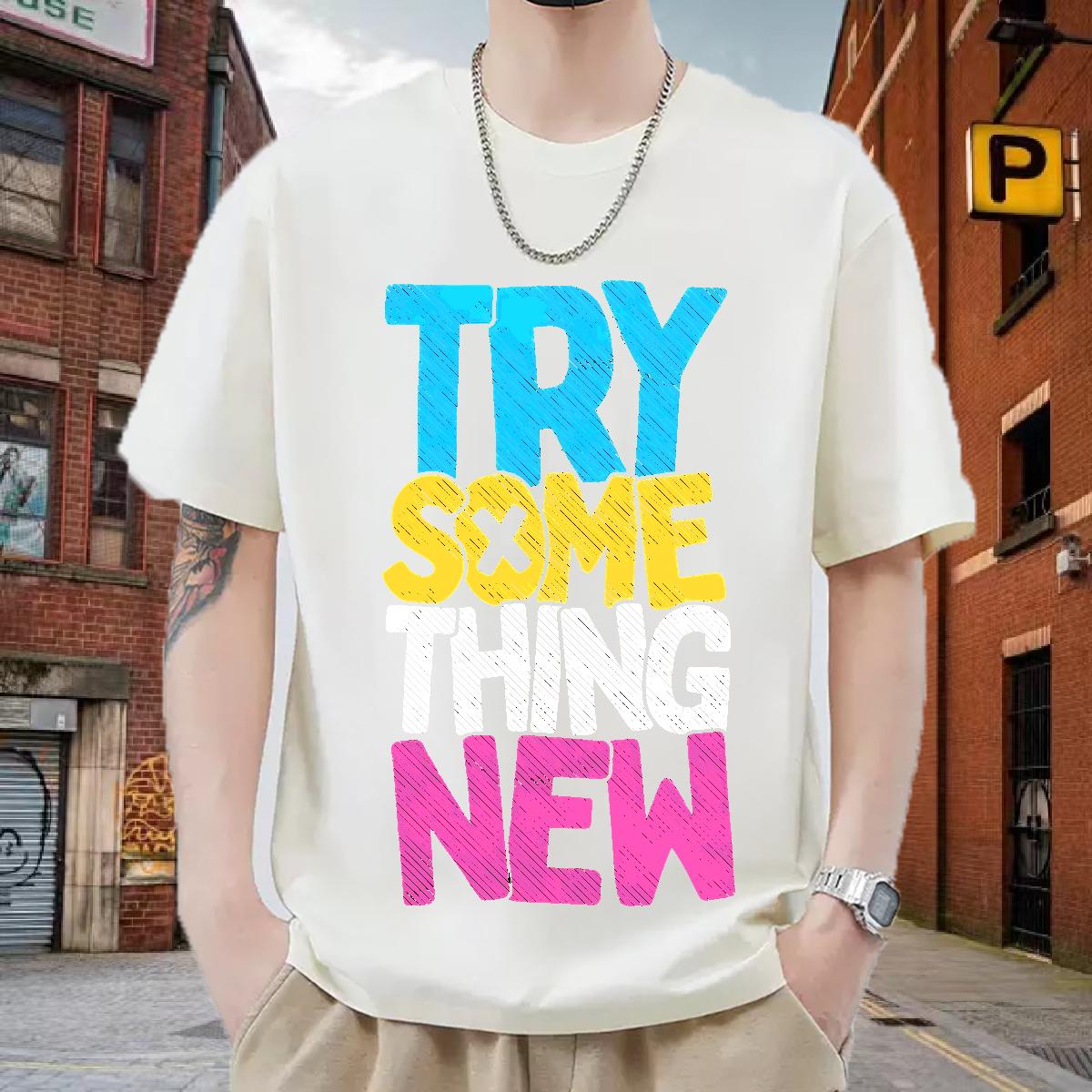 Popular T-Shirts for Men Hip Hop Crew Neck Cotton Tshirt for Man Woman 2024 DIY Black White Tee Shirt