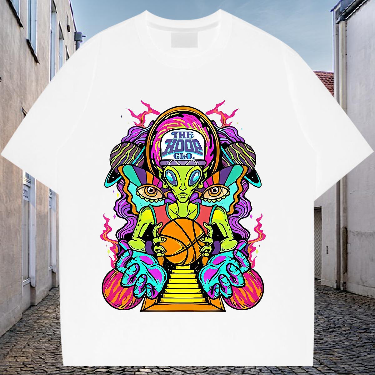 New Arrival T shirt DIY Logo Anime Printing Street Men Tops Tees Breathable Crew Neck Cotton Loose Fit