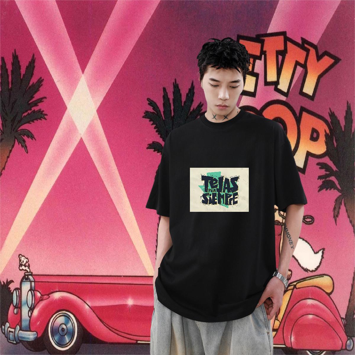 Popular T Shirt For Man Home Outdoor Short Sleeve Cotton O-Neck Tshirts DIY Black Oversized Clothings