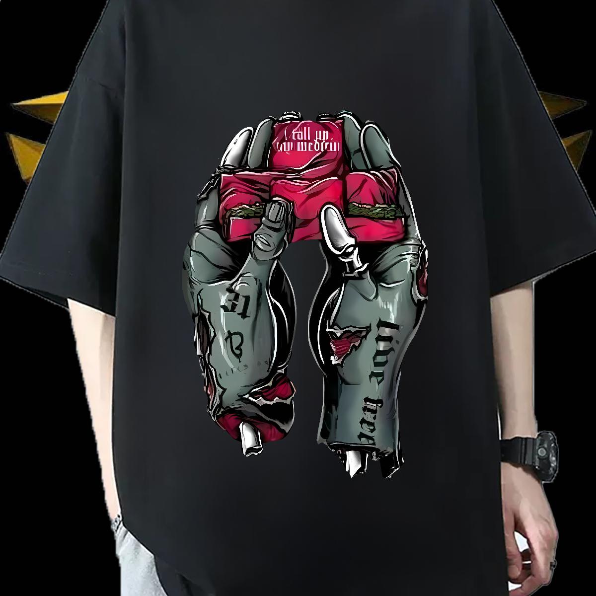 Customized T Shirt For Man Anime Mens Tshirts Hip Hop Breathable Crew Neck Brand Wear