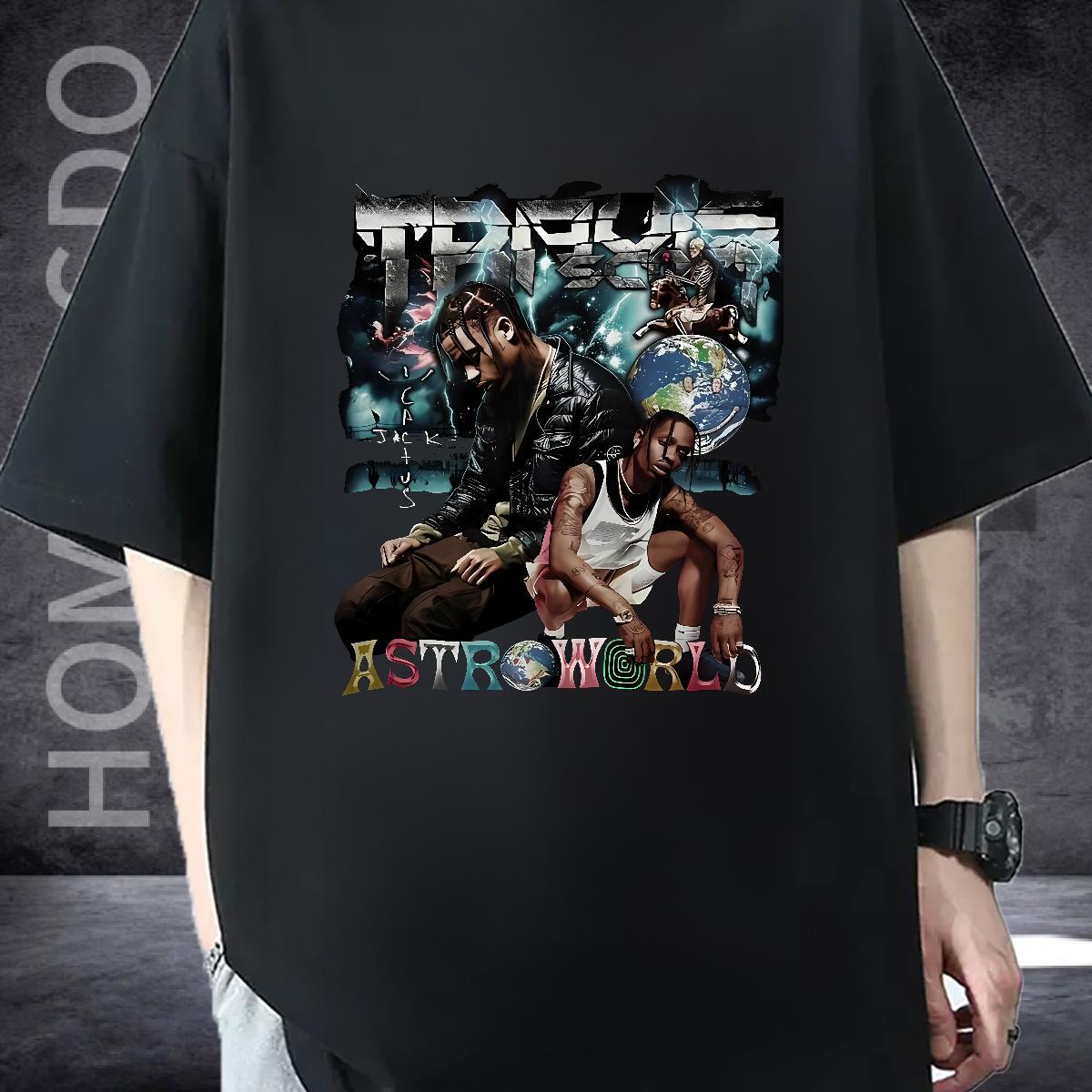 Loose Fit Mens T Shirts Street Crew Neck Cotton Tshirts Customized Customized Print Tees