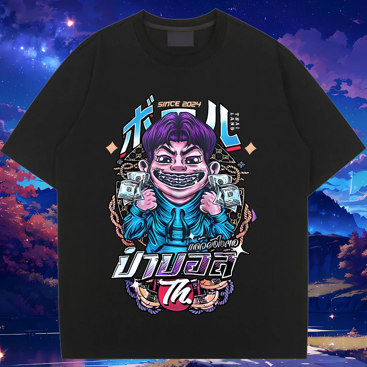 Loose Woman T Shirts Crew Neck Cotton Tshirts Street Fashion Tshirt for Man Woman Cartoon Printing S-3XL