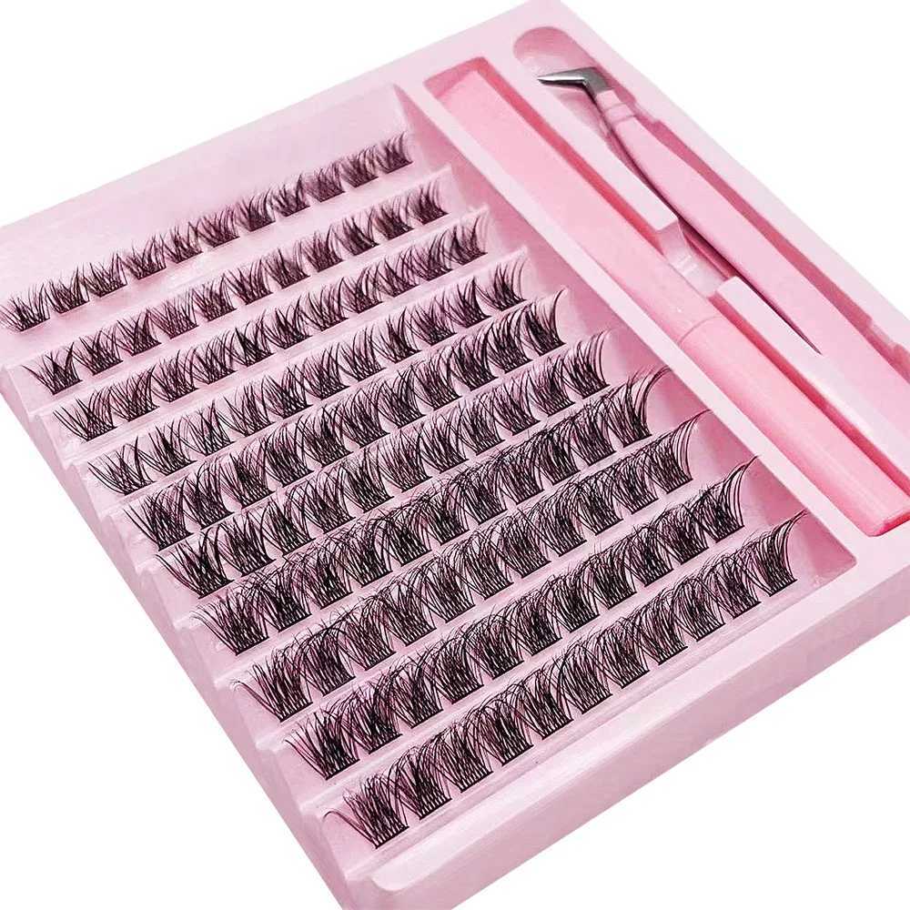 DIY Lash Clusters Extension Kit 110 Clusters Bond Individual Lashes Kit Cluster Lashes Wispy D Curling False Eyelash ClustersCL240713
