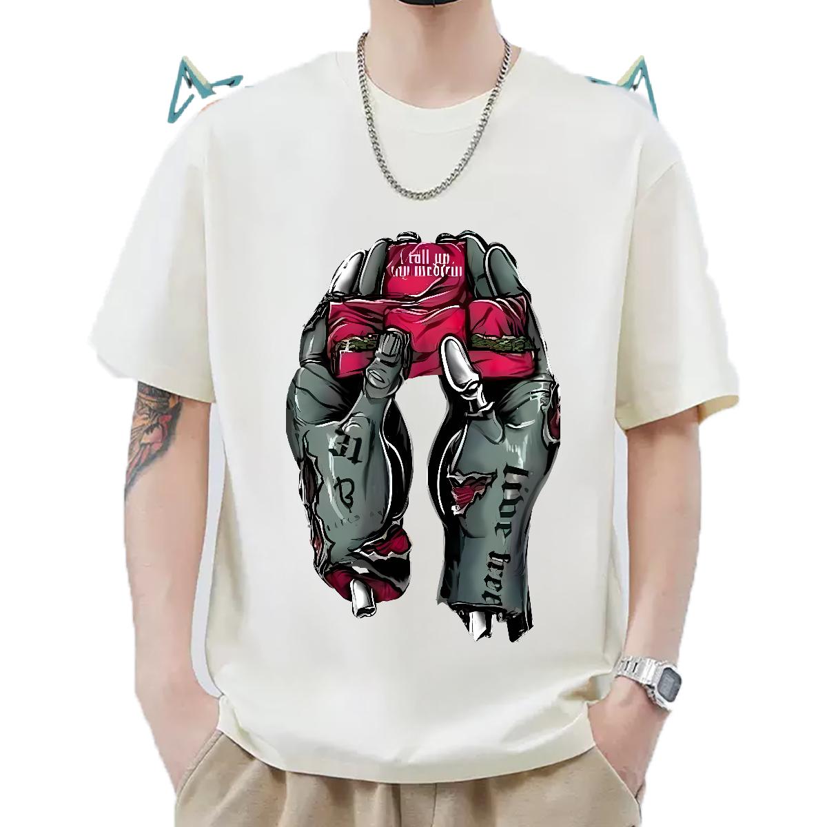 Unisex Men T Shirts Daily Wear Short Sleeve Cotton O-Neck Men Clothes T-Shirt Fashion Design Skull Tees
