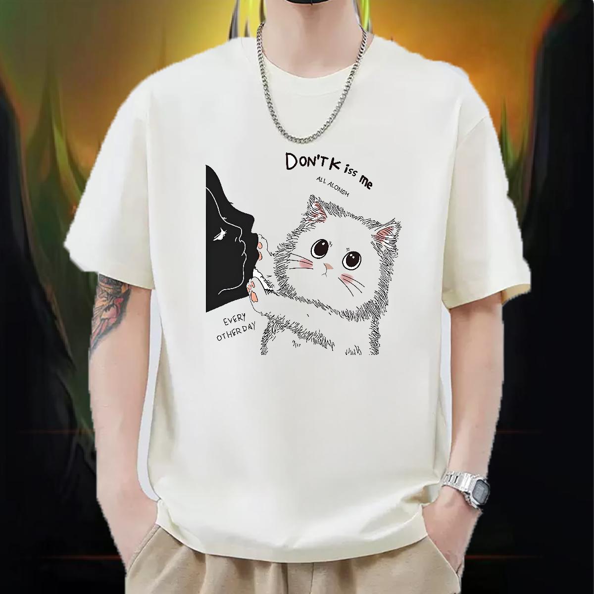 Loose Couples T Shirts Cotton Breathable Casual T-Shirts White Plus Size New Clothings