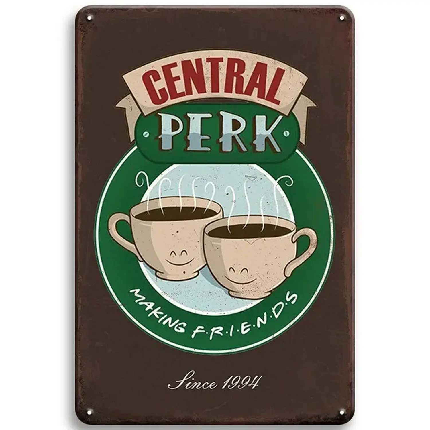 Central Perk Friends TV Show Metal Signs Decor Poster for Cafe Bar Pub Club Tin Sign Decorative Plaques Painting Wall DecorationB240713