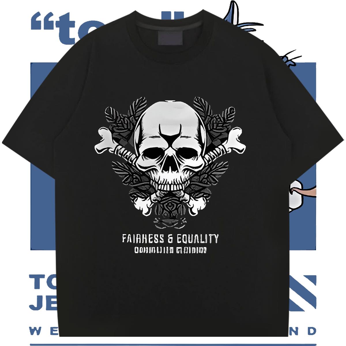 Wholesale T-Shirts Black Oversized Men Tops Tees Home Outdoor O-Neck Short Sleeve Cotton 5A Top Tees