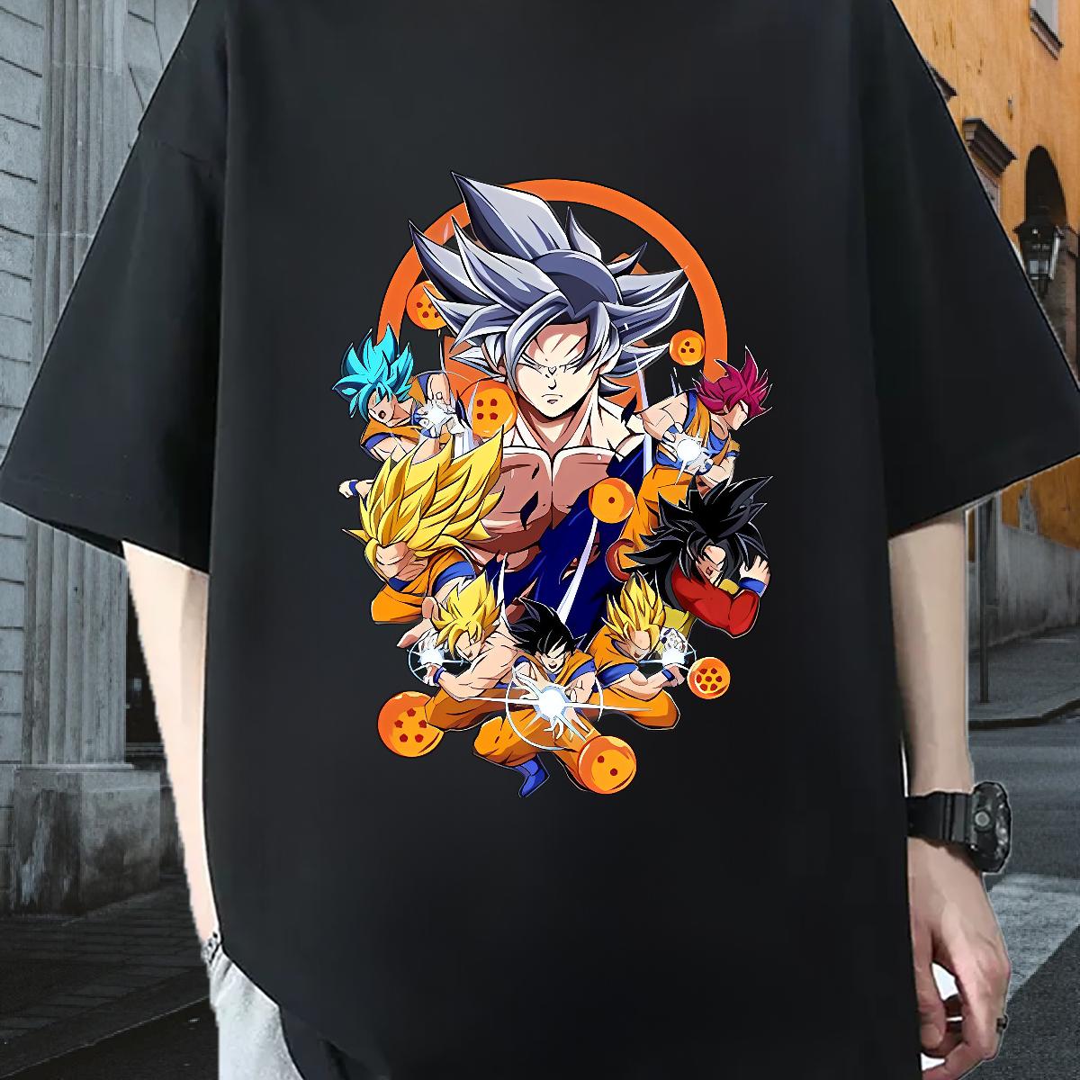 5A T-Shirts Street Wear Cotton O Neck Short Sleeves Men Tees Stylist Anime Print Tees Shirts