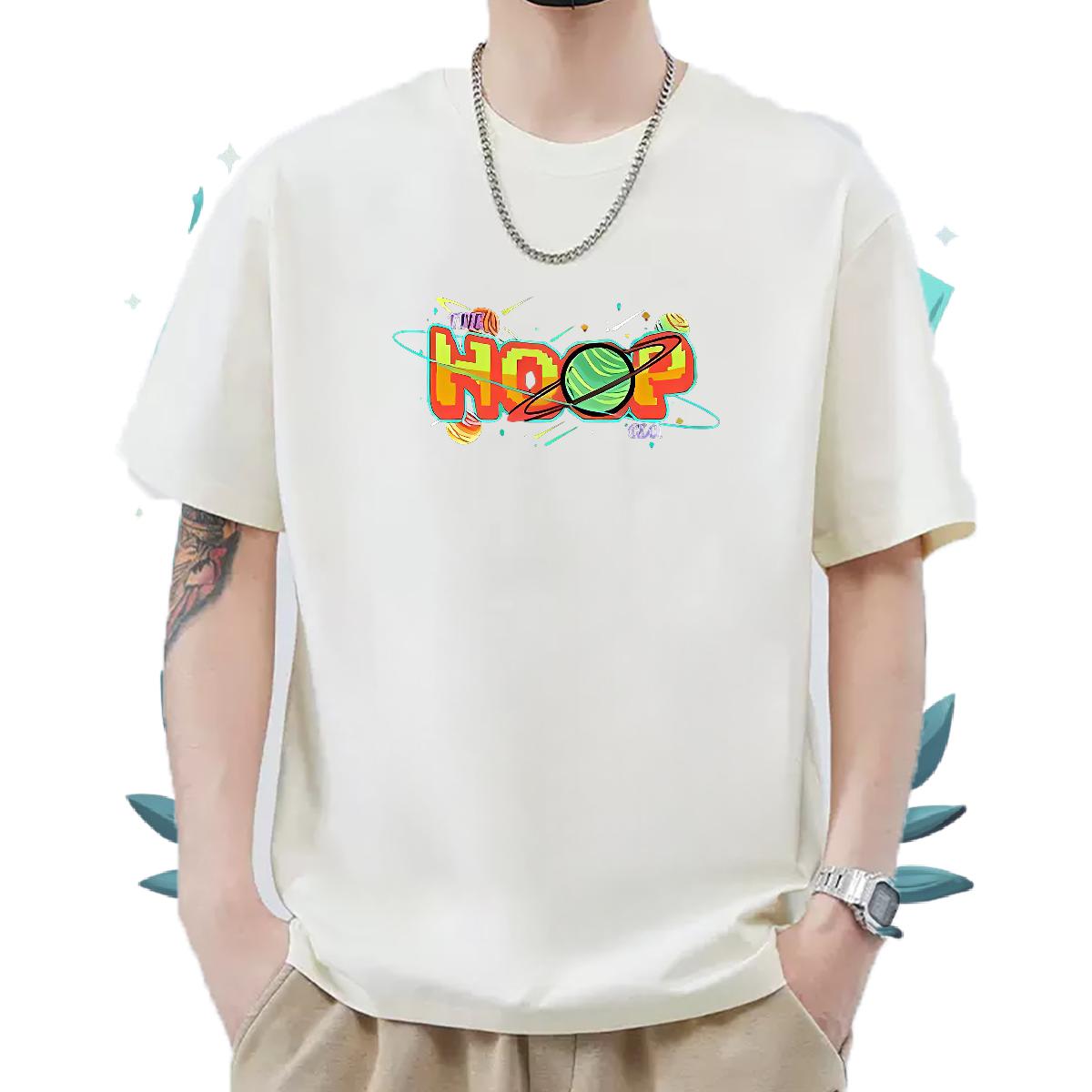 Popular Men Tops Tees Breathable Crew Neck Street wear Hip Hop T Shirts Men Customized Print 2024 Summer Wear