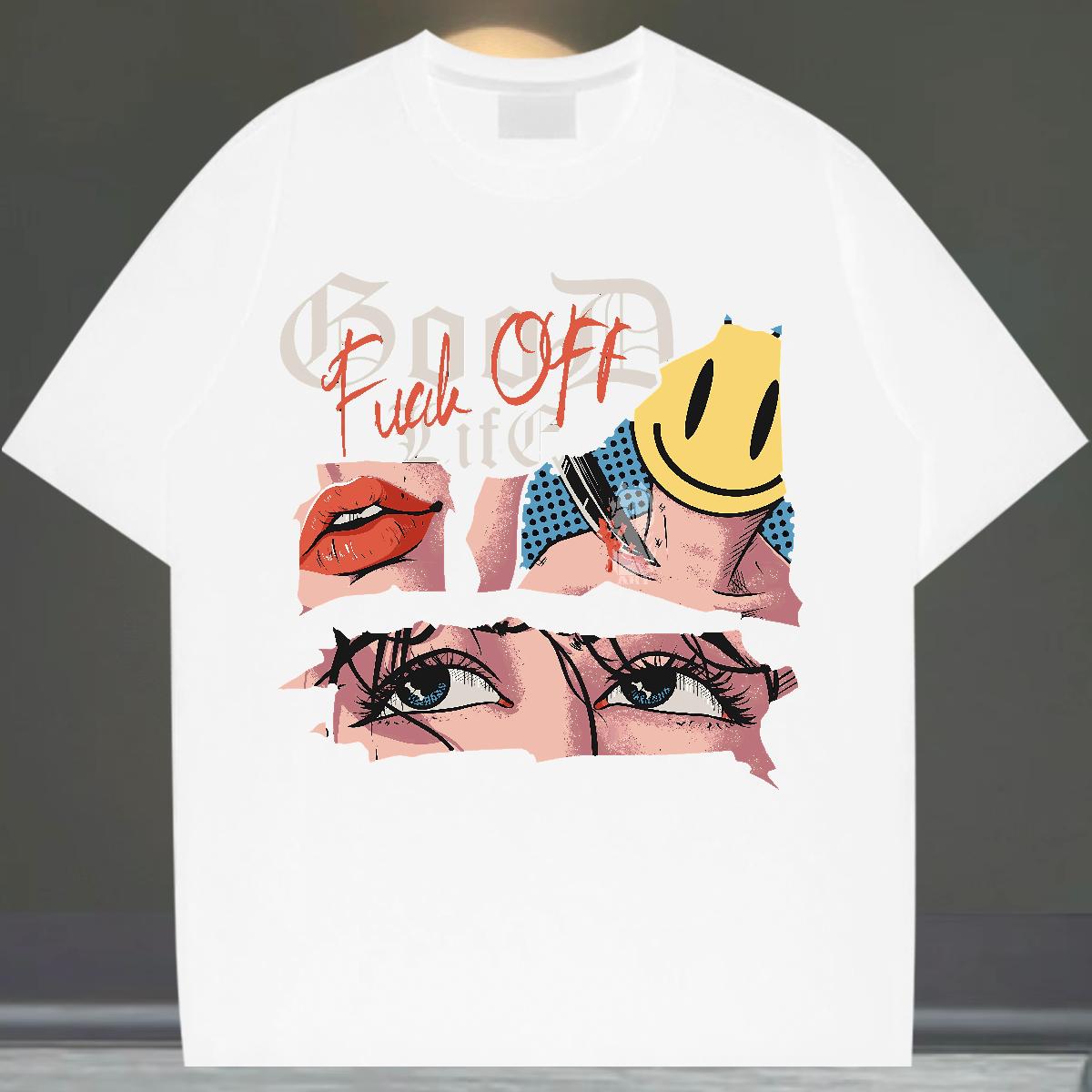 Designer Men Tops Tees Short Sleeve Cotton O-Neck Street Casual T shirt Black Oversized Fashion Clothings