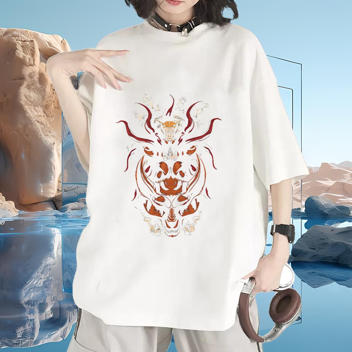 2024 DIY T-Shirts Cotton Breathable DIY Anime Printed Top Tees Casual Daily Wear Unisex Women Tees