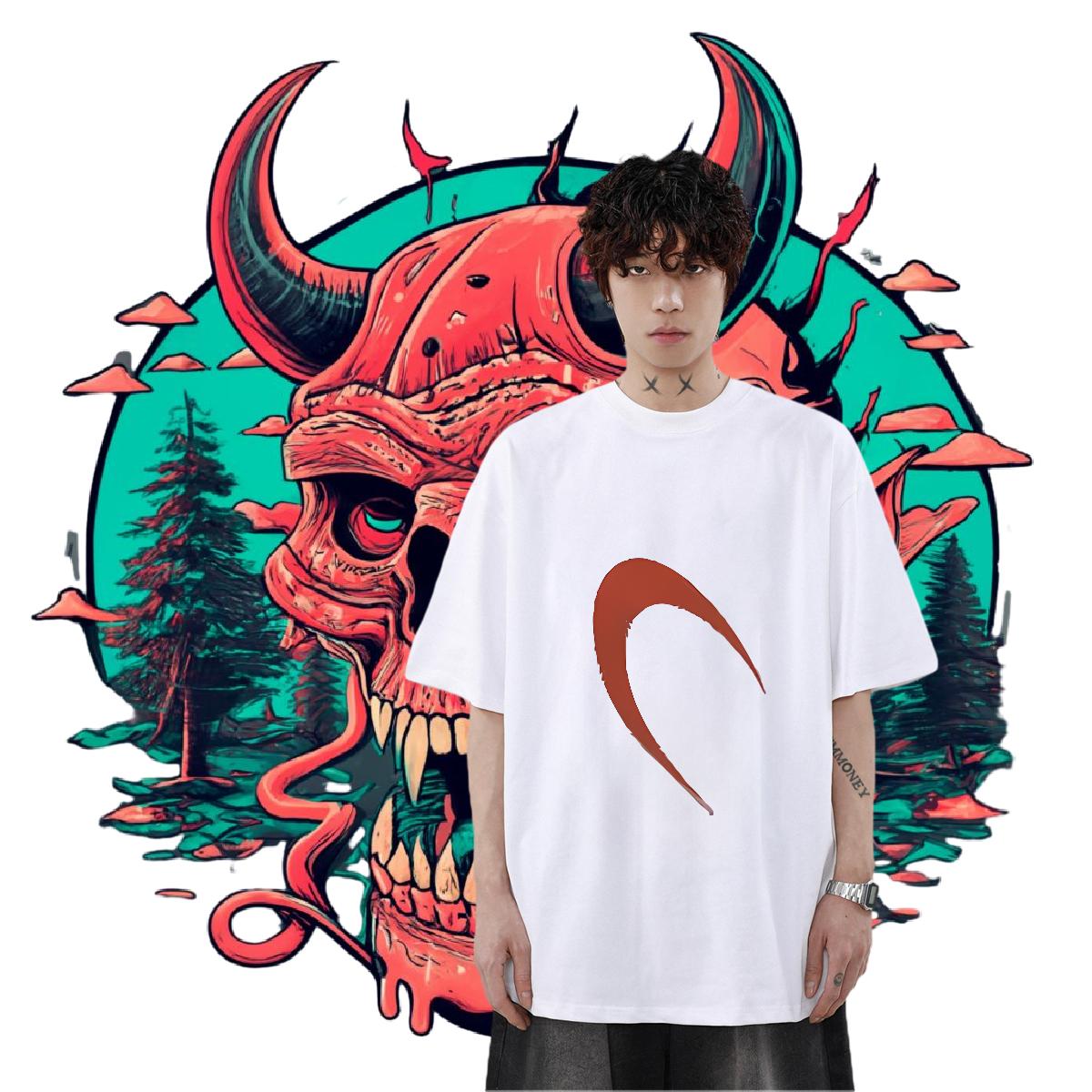 Comfortable T-Shirts Anime Printing Street Crew Neck Cotton Breathable Men Tops Tees Wholesale Custom Cartoon Tshirts