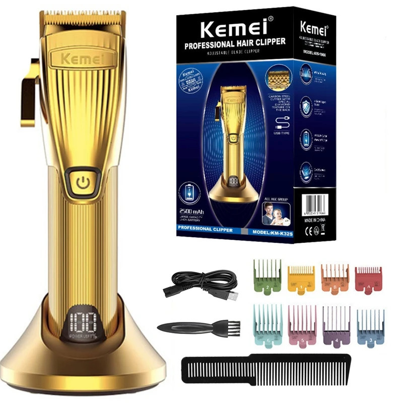 Kemei Professional Hair Trimmer For Men Electric Shaver Beard Hair Clipper Rechargeable Haircut Machine For Barber Salon Home 240705