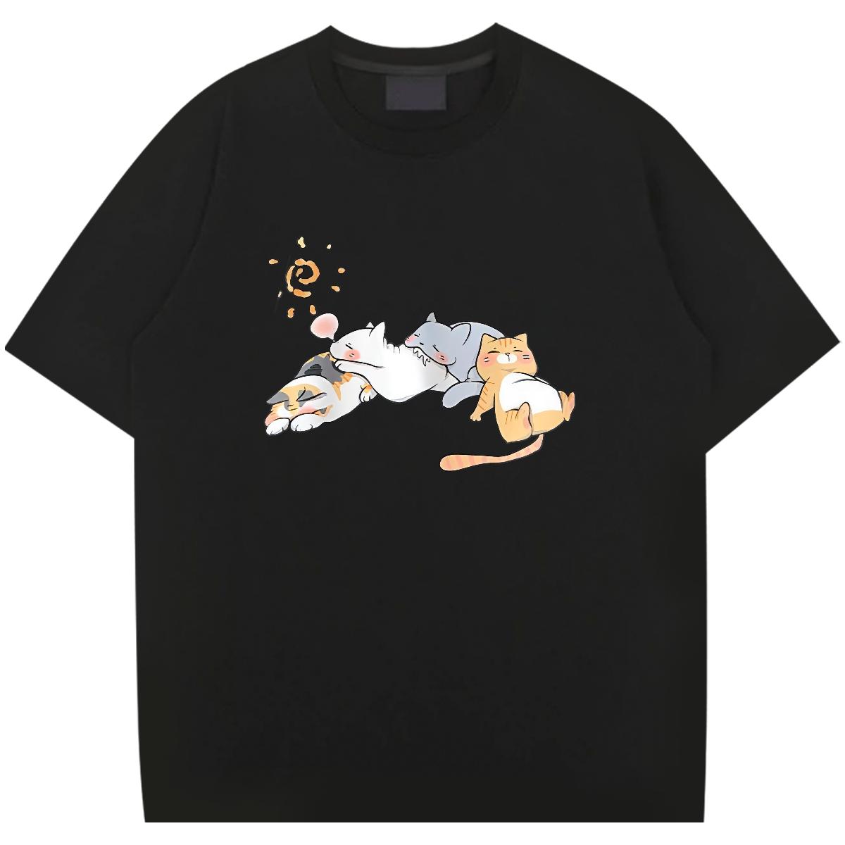 Classic Casual Mens T Shirts Anime Anime Printing Street Tshirts 180g Cotton Unisex