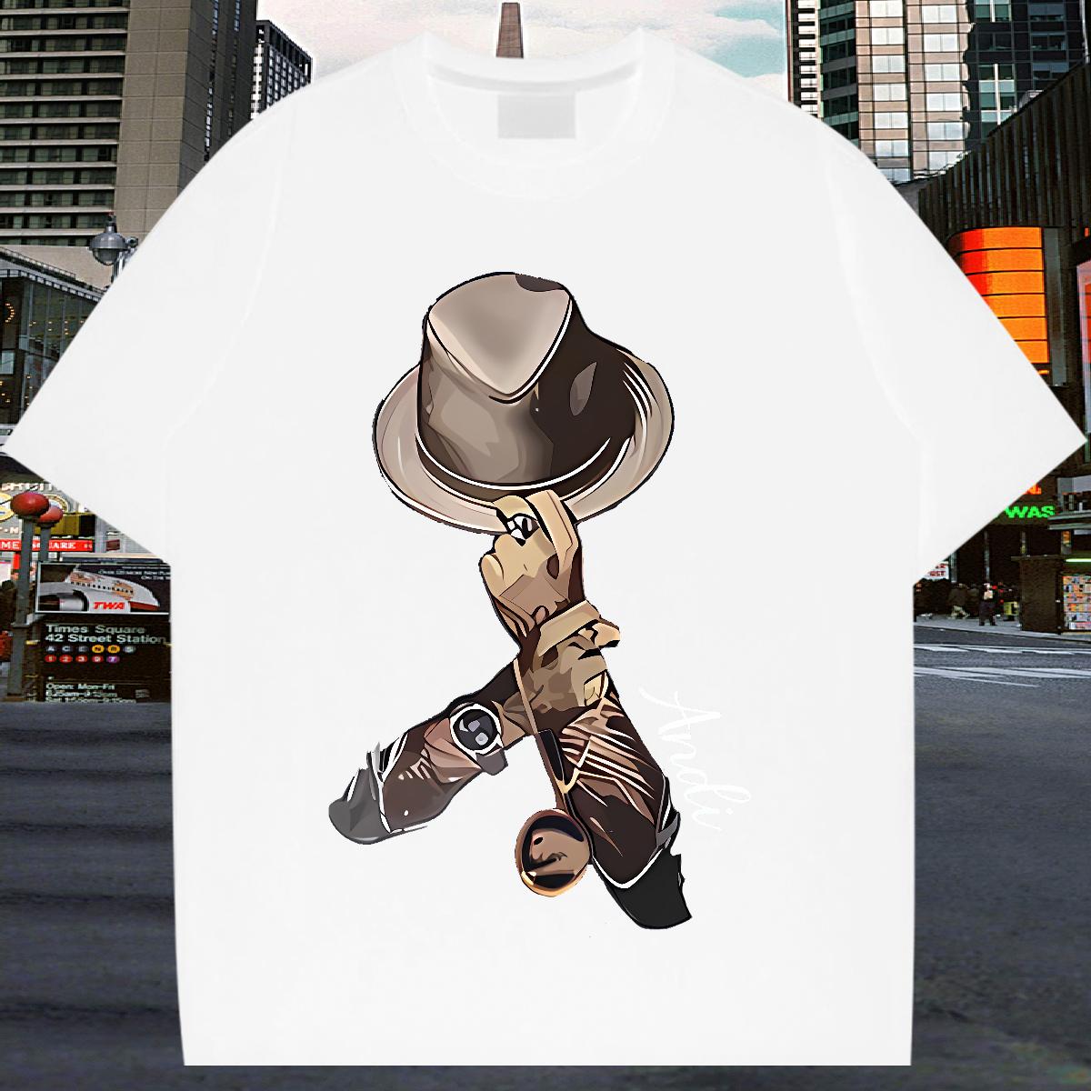 Fashion Design Men T Shirts Cartoon Print Hip Hop Street Men Tops Tees Cotton Breathable Popular