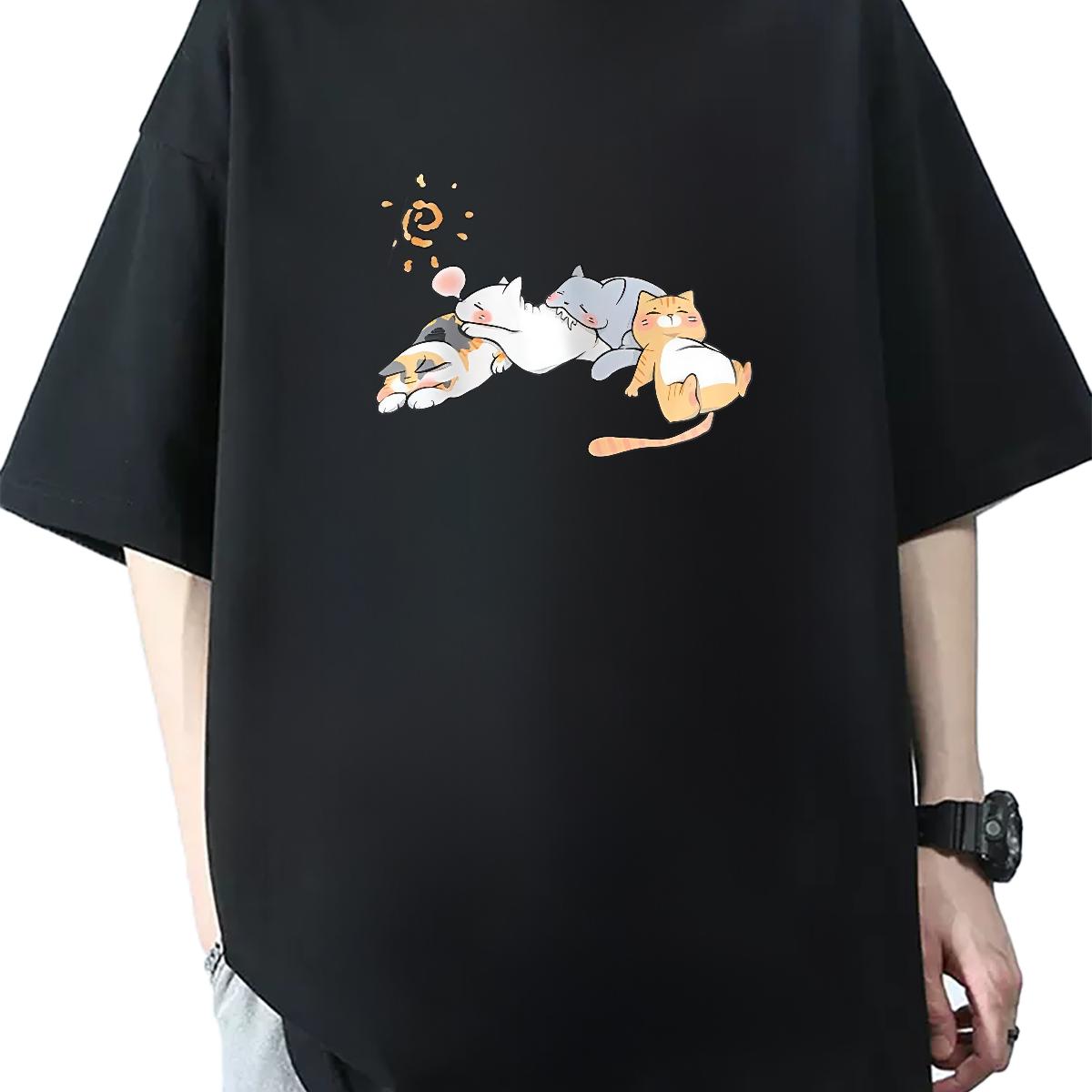 Classic Casual Mens T Shirts Anime Anime Printing Street Tshirts 180g Cotton Unisex