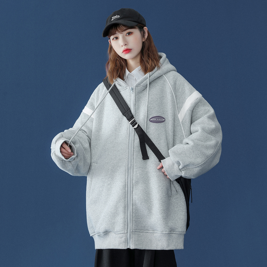 Autumn new cardigan hoodie, women's hooded trendy ins sports jacket, trendy outerwear F7.13#86 1b3d6b