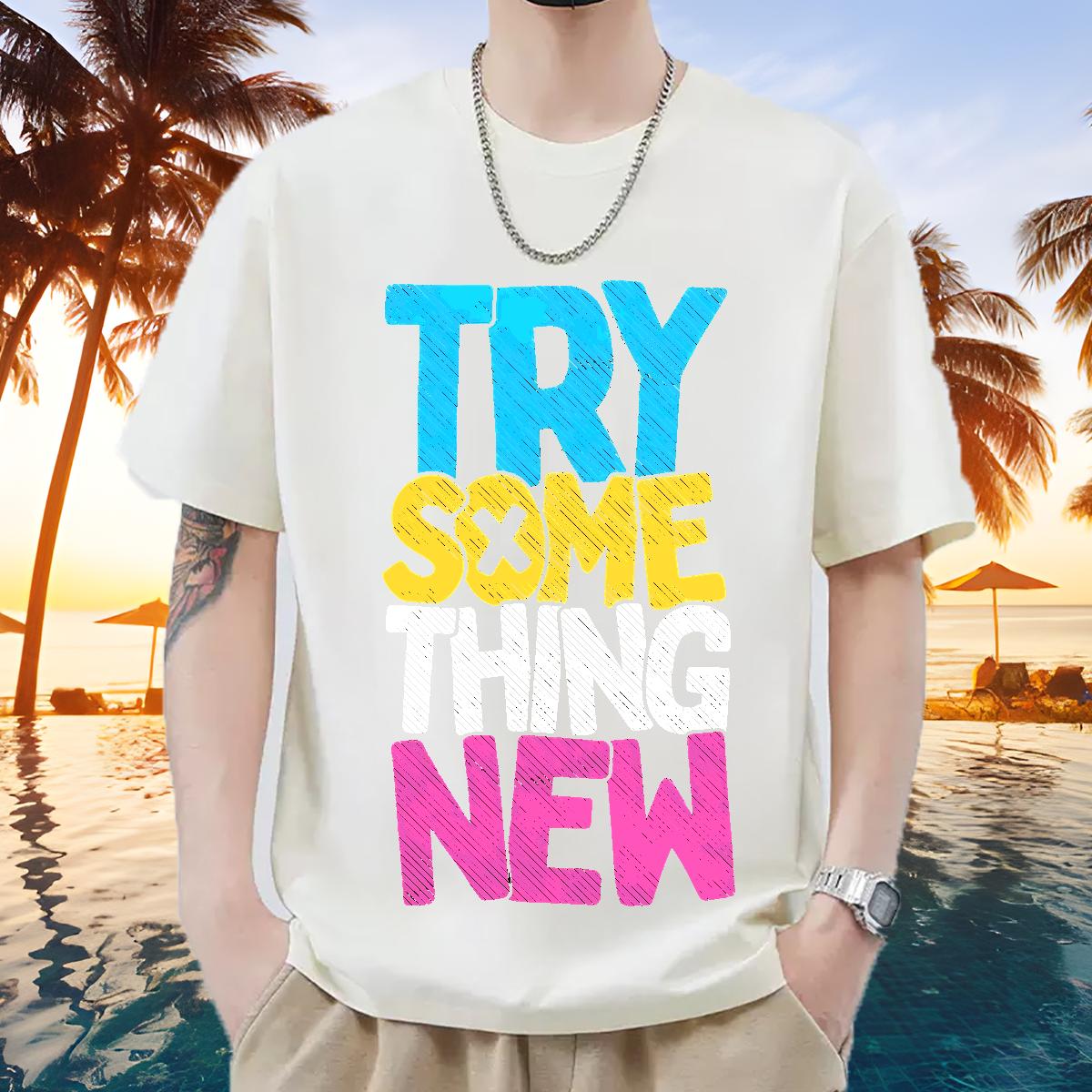 Loose Fit Men Tshirts Round Neck Short Sleeve Sport Man T Shirts Cartoon Print New Arrival Tee Shirt