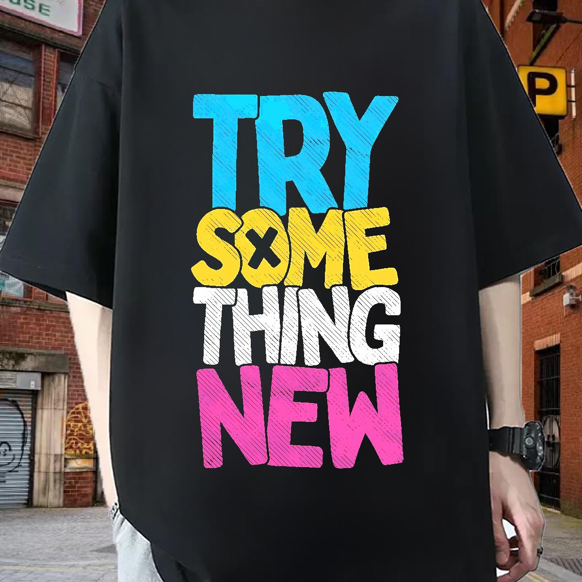 Popular T-Shirts for Men Hip Hop Crew Neck Cotton Tshirt for Man Woman 2024 DIY Black White Tee Shirt