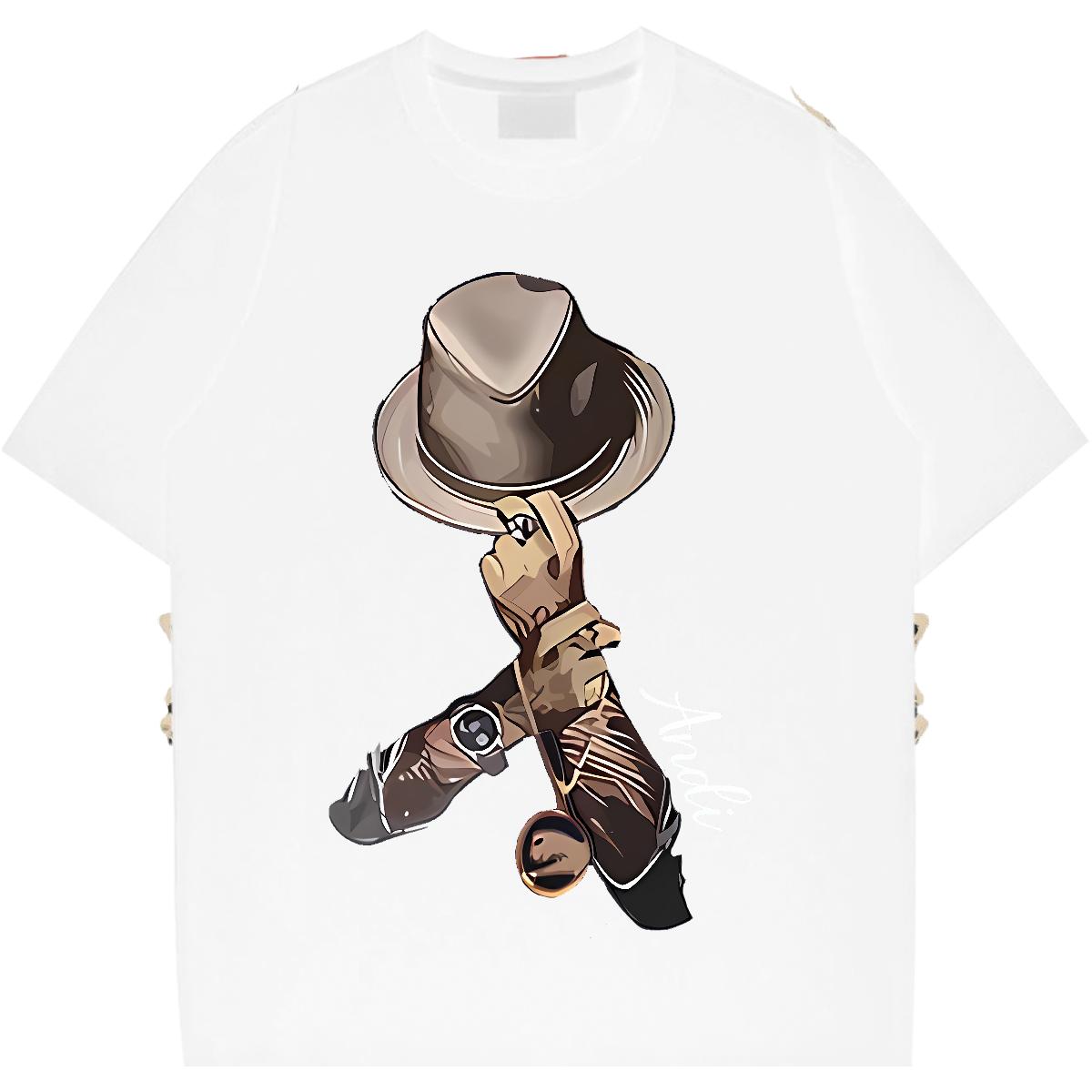 Loose Fit Tshirts Round Neck Short Sleeve Hip Hop Street T Shirts Men Oversized S-3XL DIY Customized Clothes