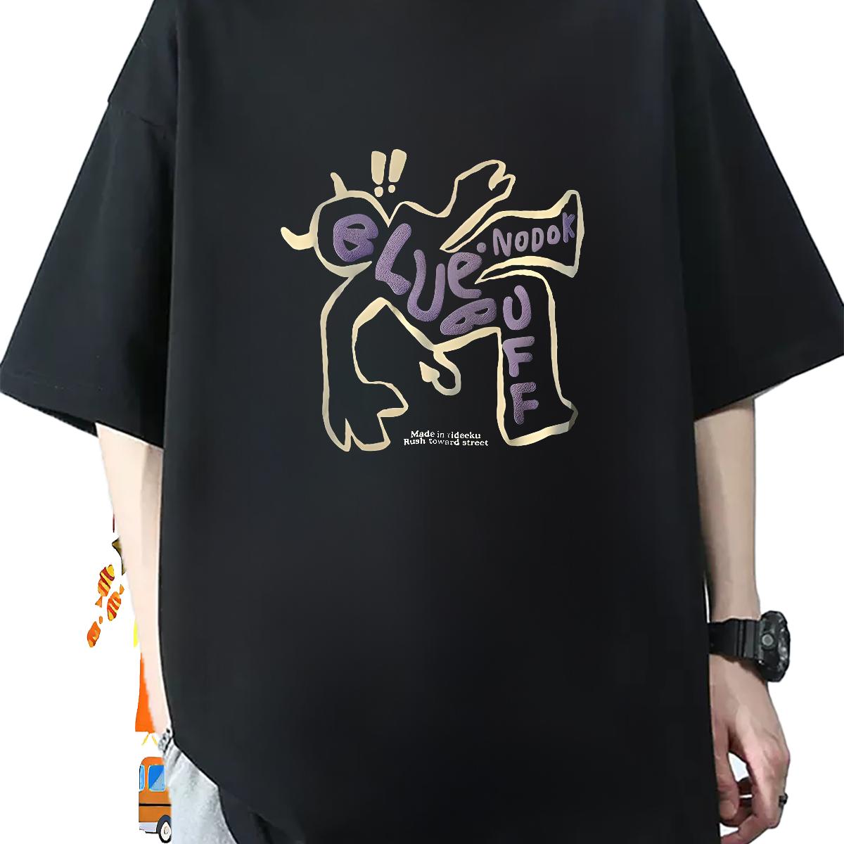 2024 New Men T Shirts Oversized Tshirts High Street Hip Hop Breathable Crew Neck Cool Tops
