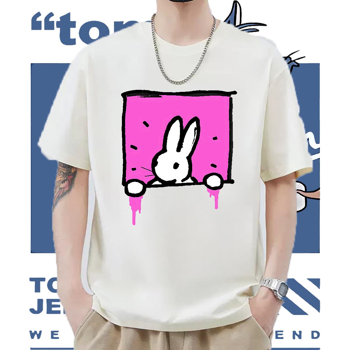 Loose Fit Men T Shirts Street Short Sleeve Cotton O-Neck Men Tops Tees Fashion New DIY Logo Top Tees