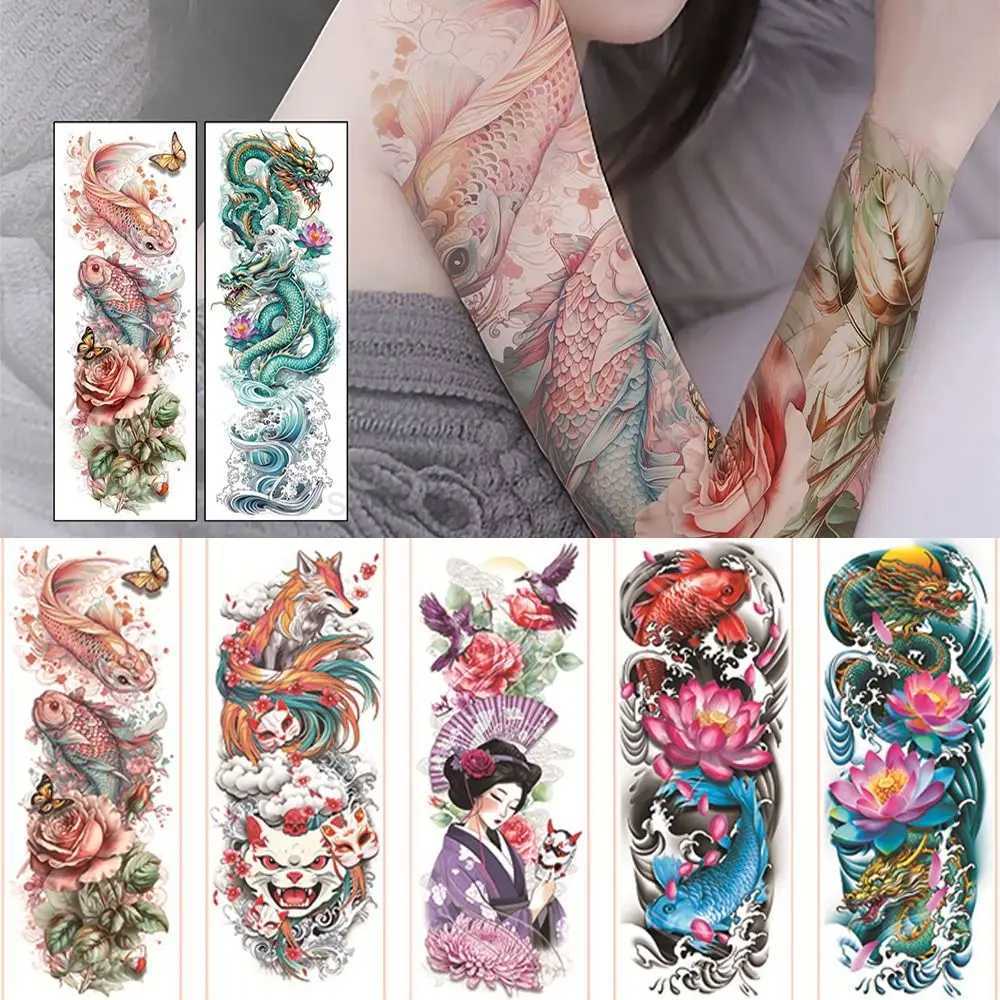 Waterproof Temporary Tattoo Sticker Full Arm Large Size Arm Tatoo Fake Tattoos Sleeve for Men Women GirlB240713