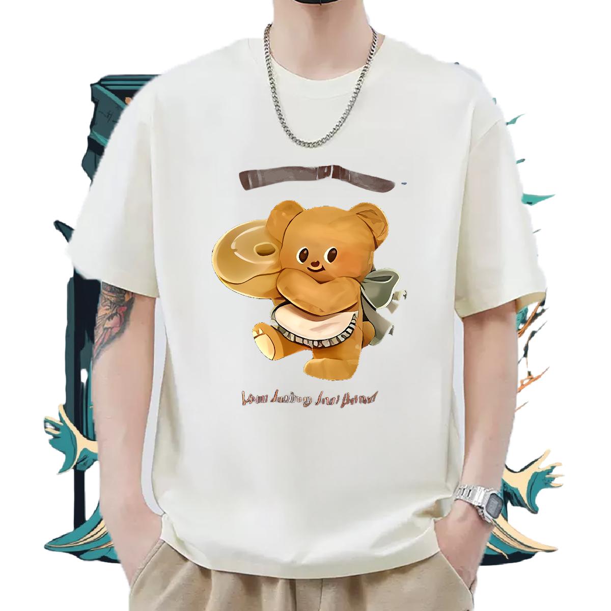 Popular Couples T Shirts Short Sleeve Cotton O-Neck High Street Hip Hop Mens T Shirts Plus Size Custom 2024 Polos