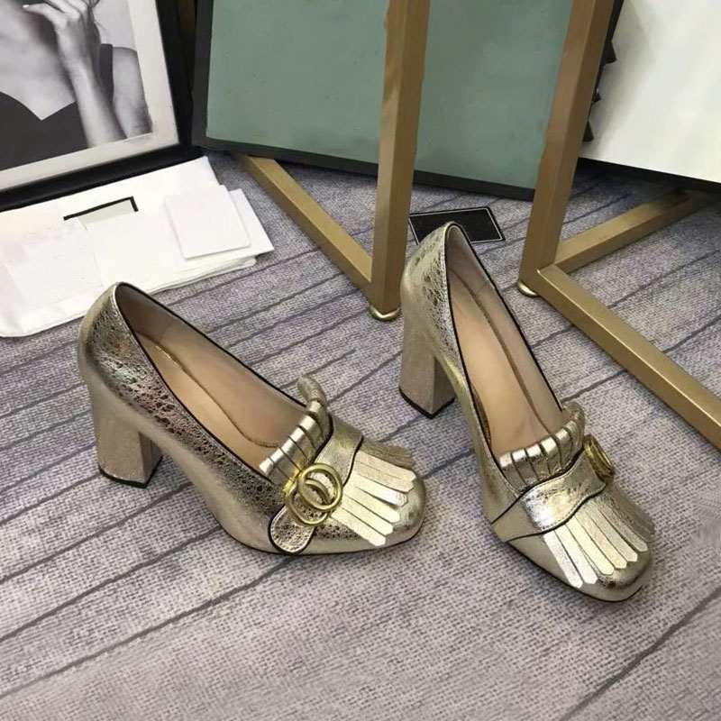 Summer women's sandals thick heel designer sandals beautiful fashion high heels leather bridal women's dress dress shoes golden lazy women's