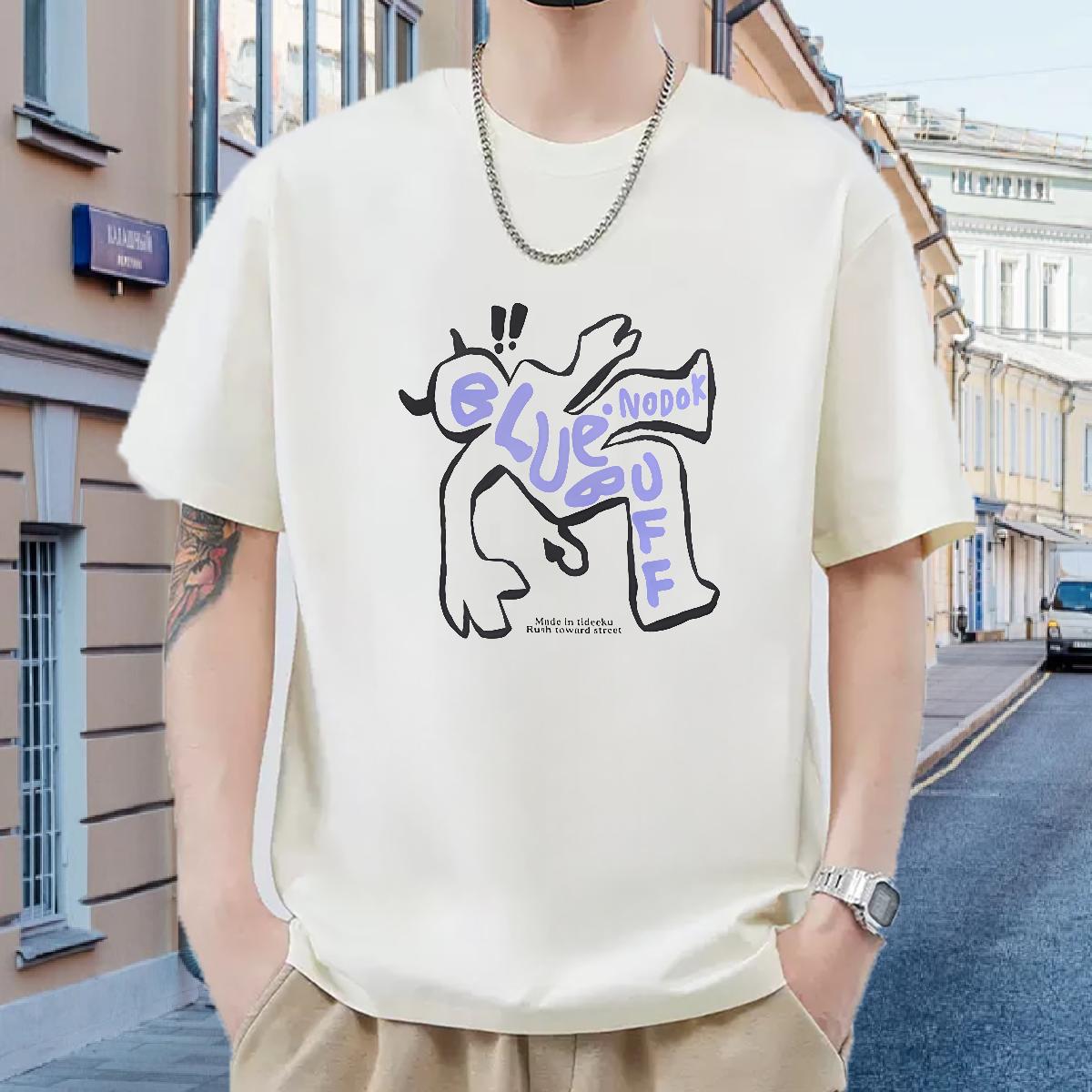 Cool Men Tees Breathable Crew Neck Cotton Casual T-Shirts for Men Custom Print Oversized New Wear