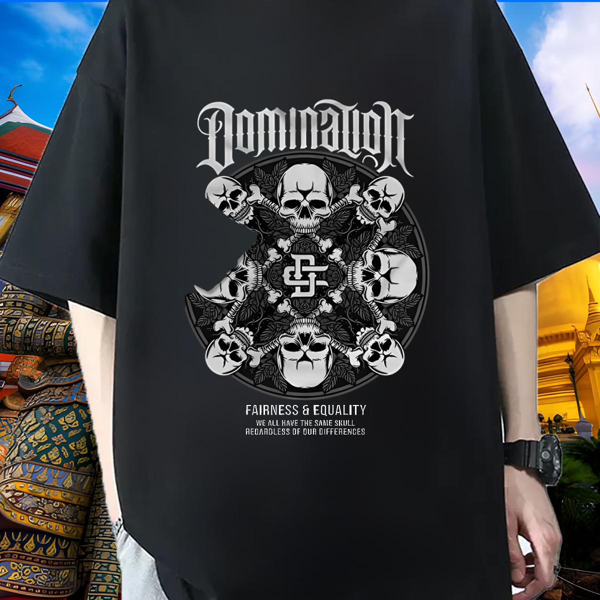 2024 T Shirts Men Skull Men Tshirts Casual Beach Breathable Short Sleeve Comfortable Polos