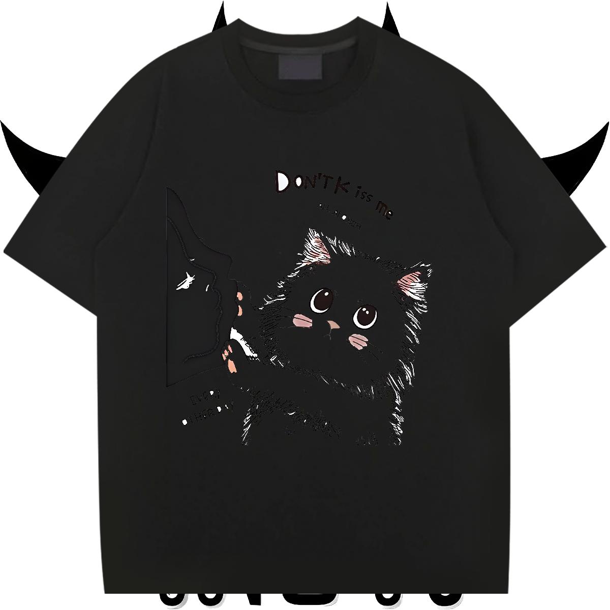 DIY T-Shirts for Men Black Oversized Daily Outfit Men Clothes T-Shirt Cotton Breathable Classic