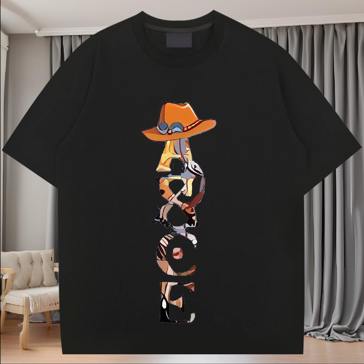 New T-Shirts Anime Print Home Outdoor Men Tshirts Breathable Crew Neck Popular