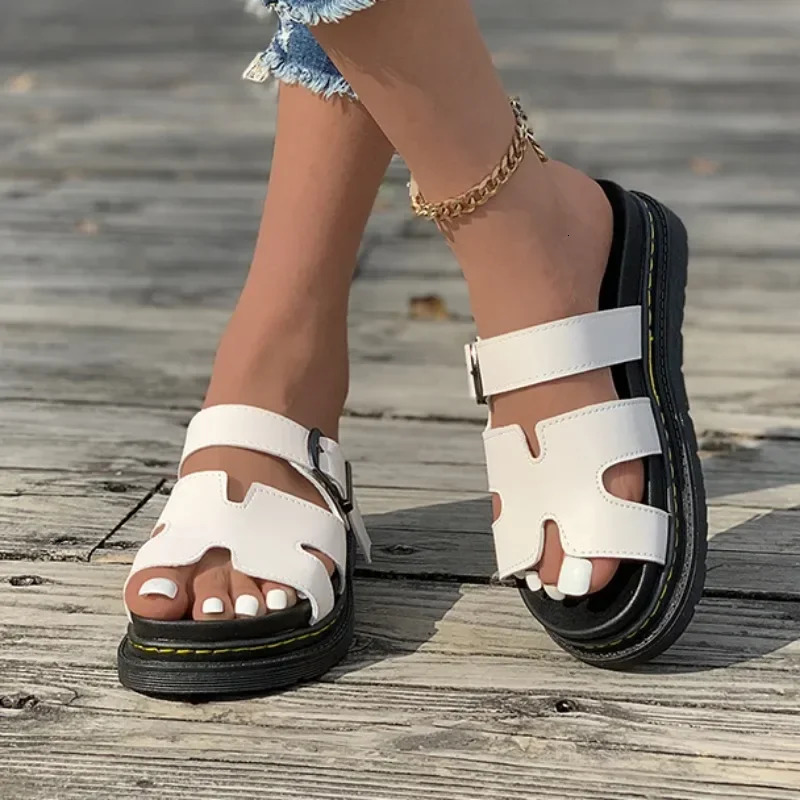 Roman Slippers Womens Platform Shoes Summer Open Toe Beach Flip Slippers 2024 Fashion Bouncing Sandals Walking Womens Slide 240712