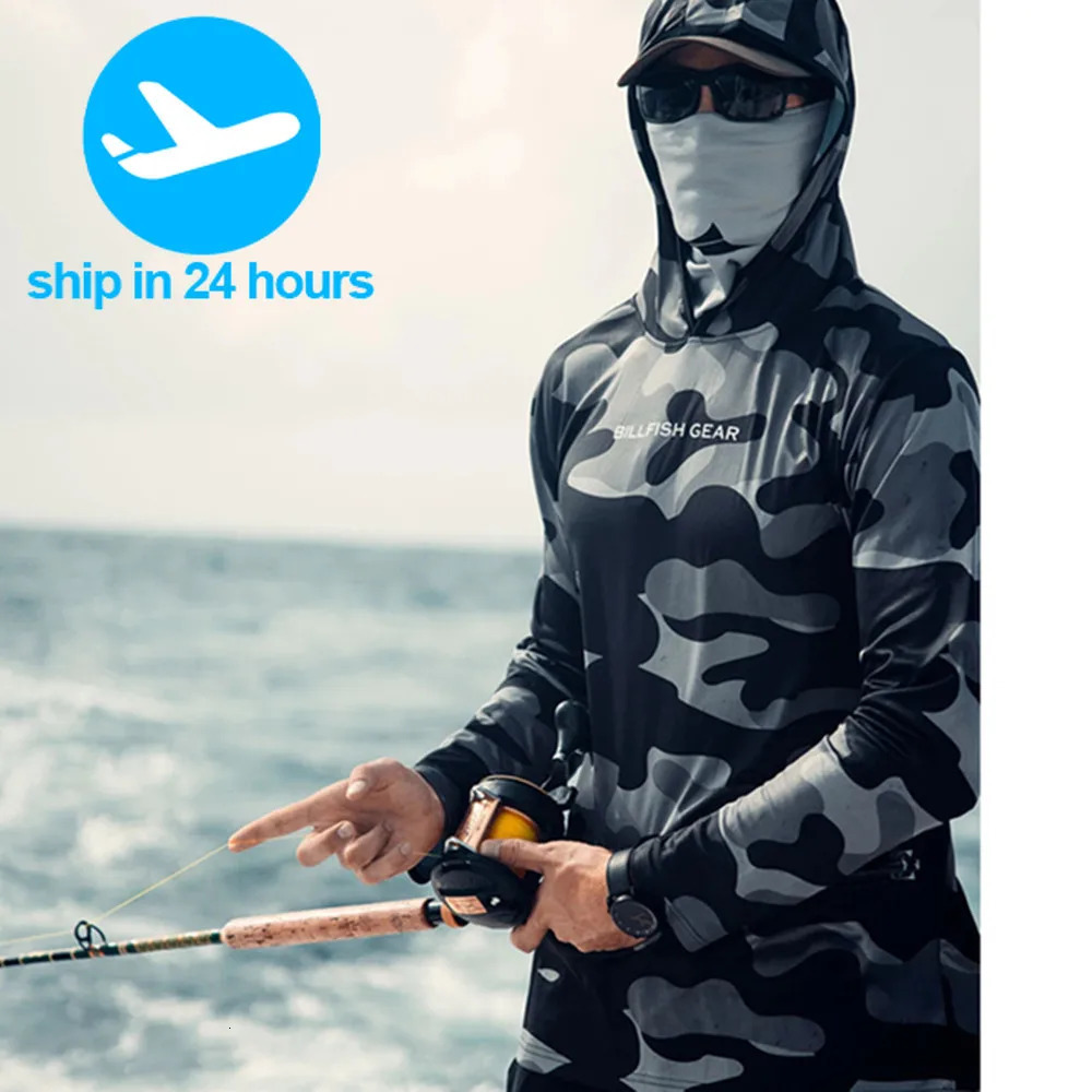 BILLFISH Gear Fishing Hoodie Shirt UV Protection Fishing Clothes UPF 50 Jersey Men Outdoor Summer Fishing Shirt Camisa De Pesca 240709