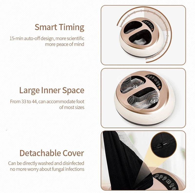 Electric finger pressure foot massager for care heating deep kneading vibration air compression massage treatment stress resistance 240713