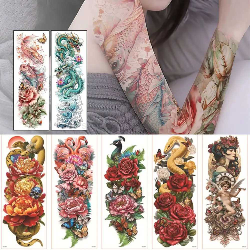 Waterproof Temporary Tattoo Sticker Full Arm Large Size Arm Tatoo Fake Tattoos Sleeve for Men Women GirlB240713