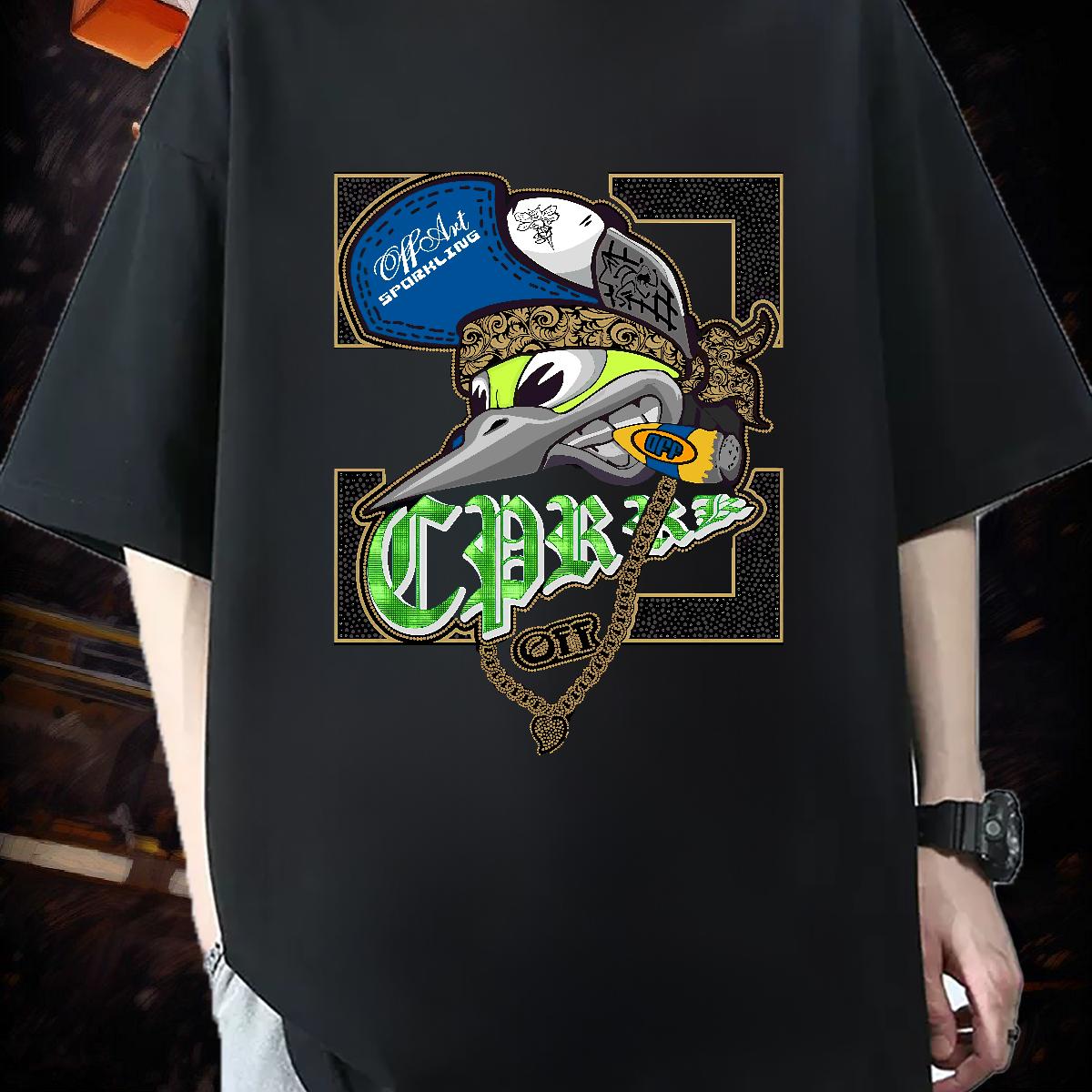 Casual New Mens T Shirts Asian Size Street Casual Men Clothes T-Shirt Round Neck Short Sleeve 5A