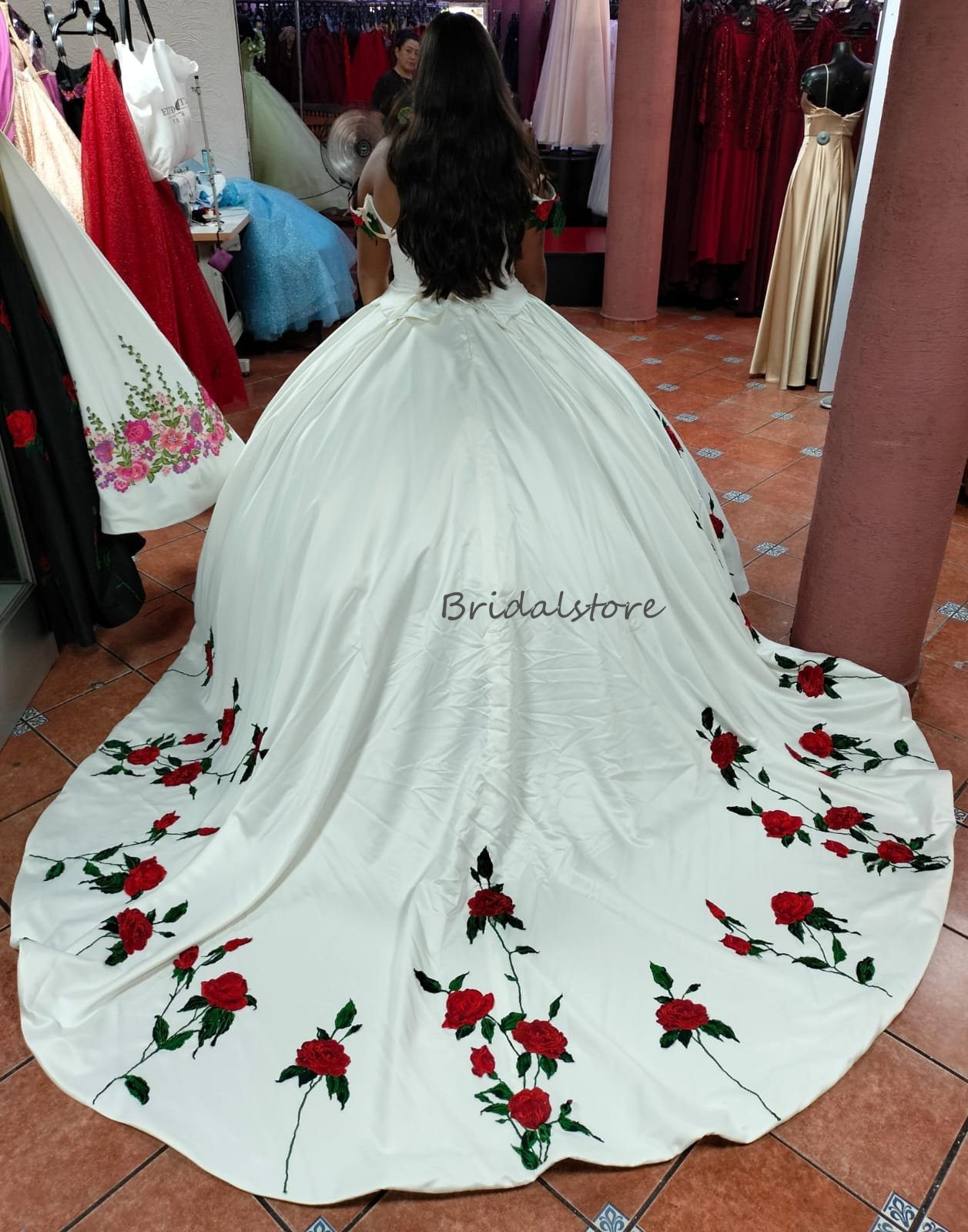 White Mexican Quinceanera Dresses Culture Charro Mexico Colorful Flowers Vestidos De 15 Anos Quinceaneras 2024 Plus Size Masquerade Xv Pare Robe De Ma