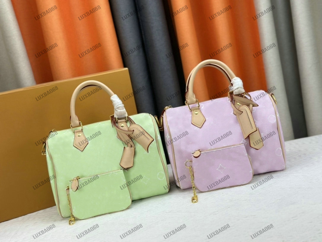 Luxury Designer Speedys 25 Bag Women's Fashion Shoulder Pillow Bag High Quality Canvas Leather Crossbody Bag Lady Tote Bag Handbag SPEEDYS P9 Purse Men Travel Wallet