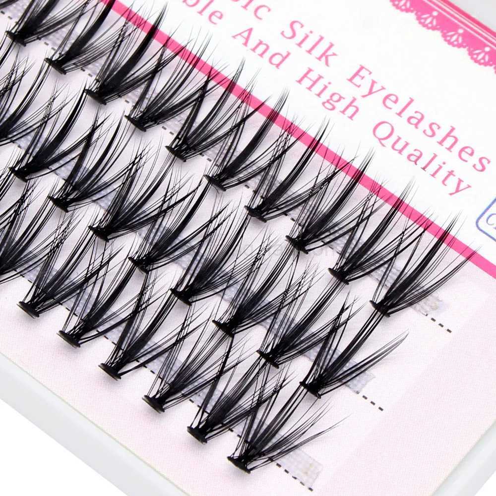 Moonlily 60pcs Silk Makeup Individual Mink EyeLashes 3D Volume Grafting Fake False Black Cluster Eyelash Extensions Lash BuncheCL240713