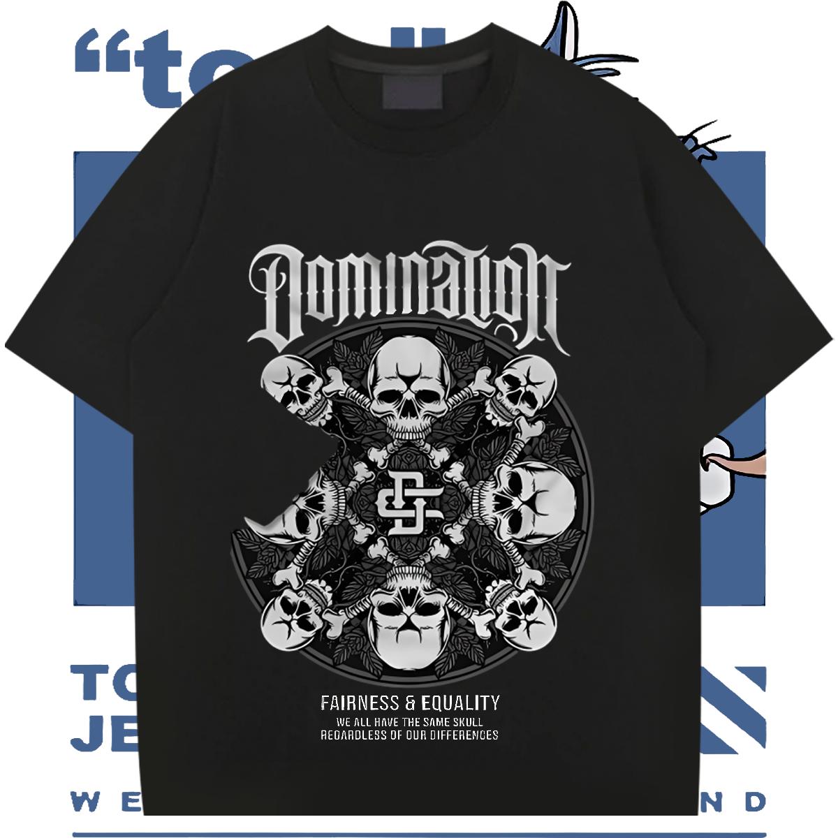 New Men T Shirts Skull Tshirt for Man Woman Street Casual Crew Neck Cotton Breathable Brand Tops Tees