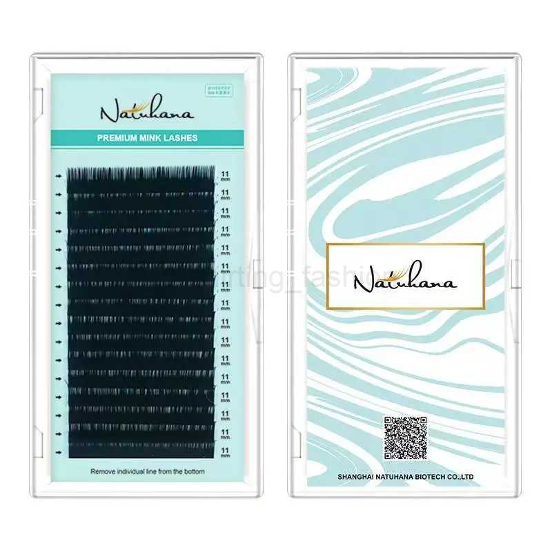 NATUHANA Korea PBT 16Rows B C D Curl Eyelash Extension False Individual Lashes Hand Made Faux Mink Eyelashes for ExtensionsCL240713