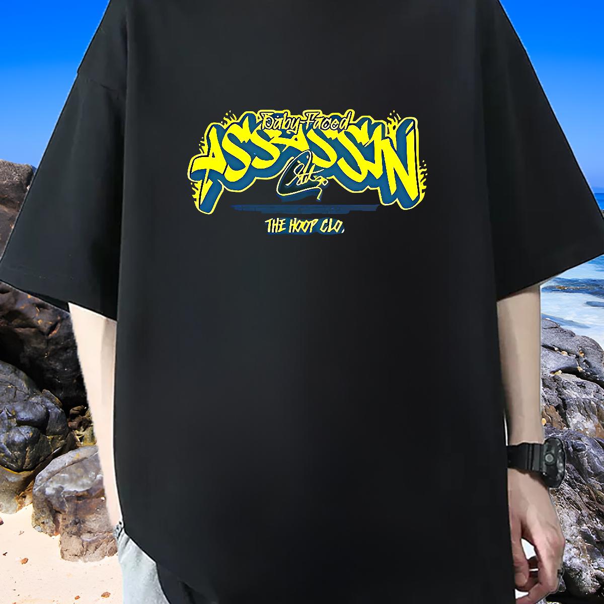 Classic Casual Man T Shirts DIY Anime Street Casual Men Tops Tees O-Neck Short Sleeve Cotton Loose Fit