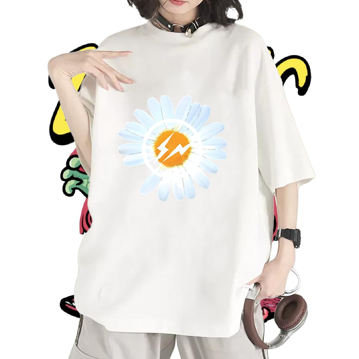 Loose fit Women T Shirts Crew Neck Cotton Clothes Hip Hop Stylist Tshirt for Man Woman Custom Cartoon