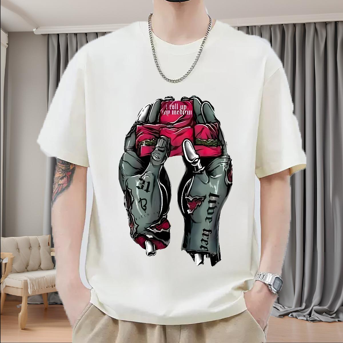 Soft Men Tops Tees Short Sleeve Cotton O-Neck Hip Hop Man T Shirts Plus Size Custom Fashion Casual Tshirts