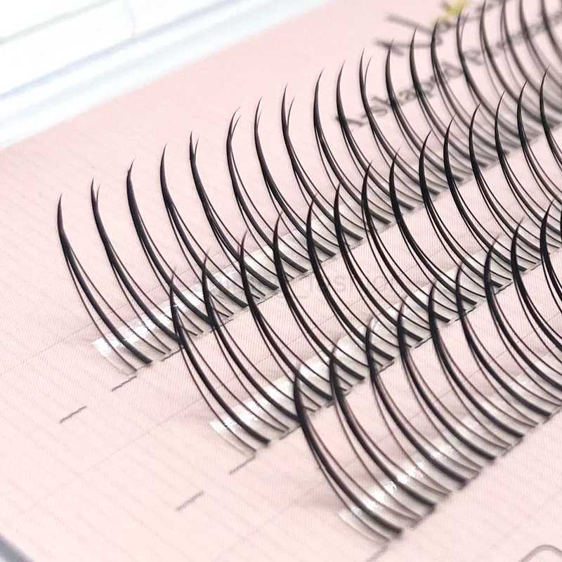 NATUHANA Black Brown A/M Shape Premade Eyelashes Makeup Individual Lashes Cluster Spikes Lash Wispy Fluffy False EyelashesCL240713