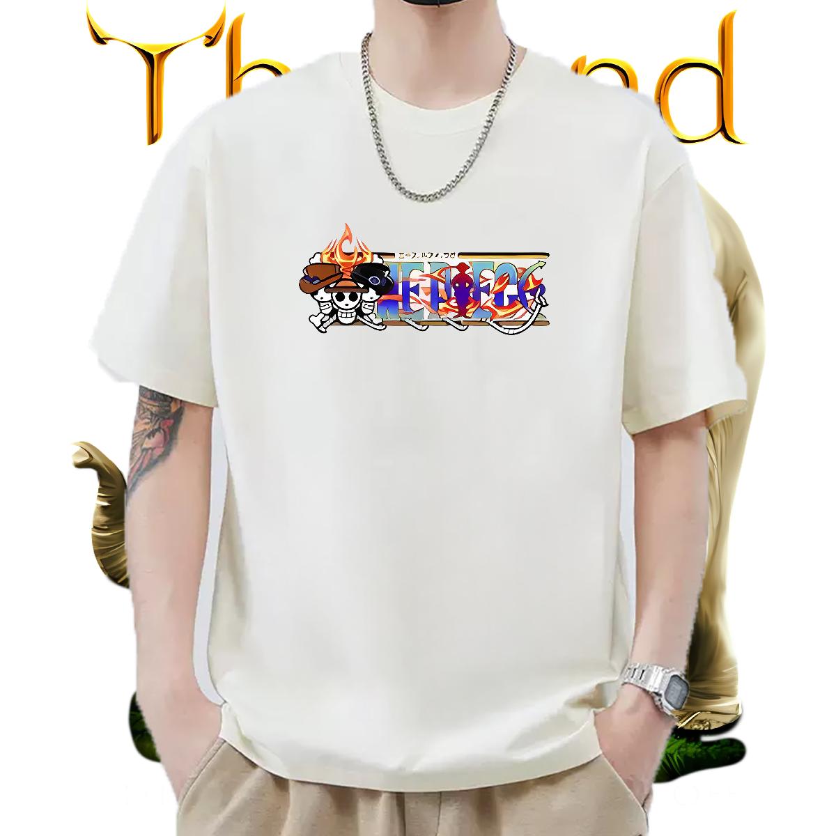 Classic T-Shirts for Men Spring Summer O-Neck Short Sleeve Cotton Men Tops Tees Designer Fashion Cartoon Printing S-3XL Polos