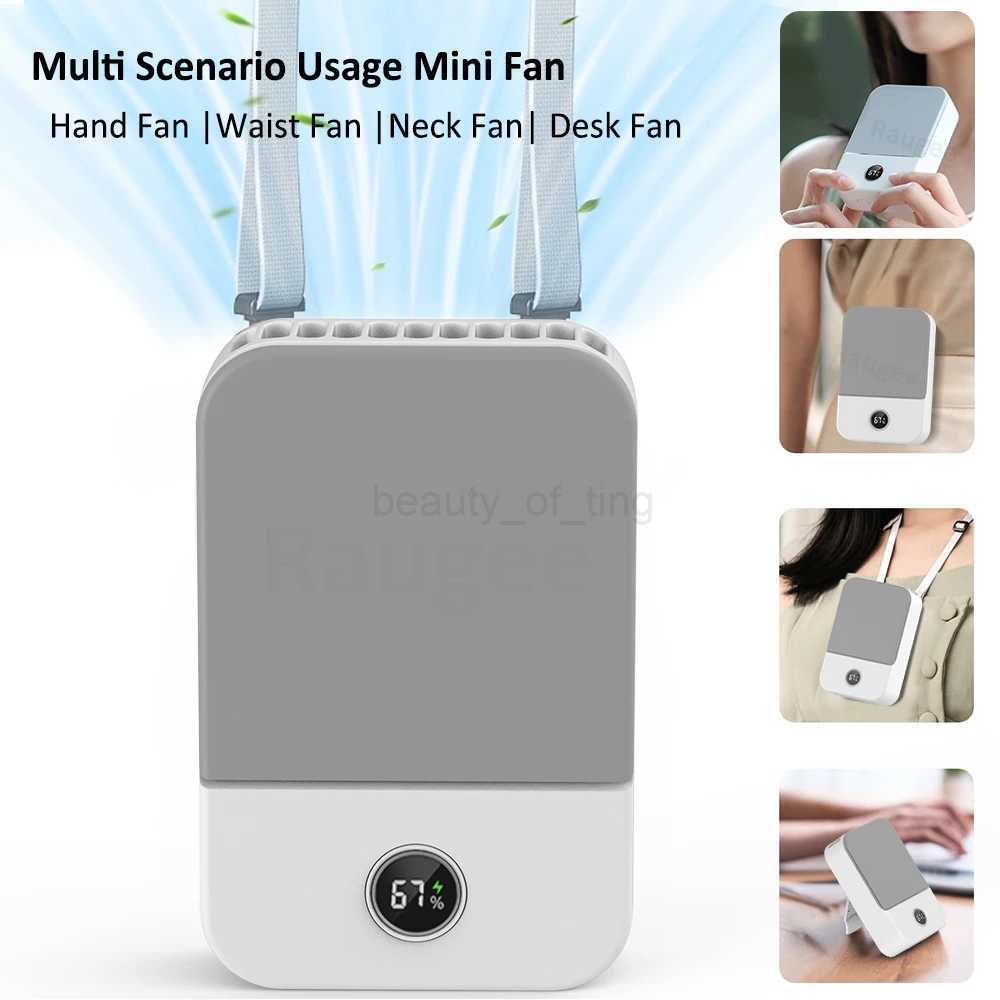 2000Mah Hanging Neck Waist Clip Fan Wearable Portable Fans 3 Speed USB Rechargeable Fan Waist Clip Fan For Outdoor RunningCL240712